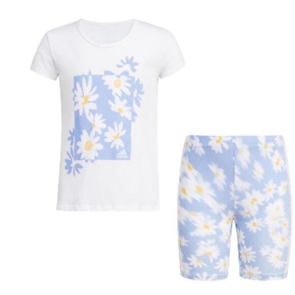 Adidas Toddler GirlsPrinted Bike Top and Tights, 2 Piece Set top and bottom 6x - Picture 2 of 6